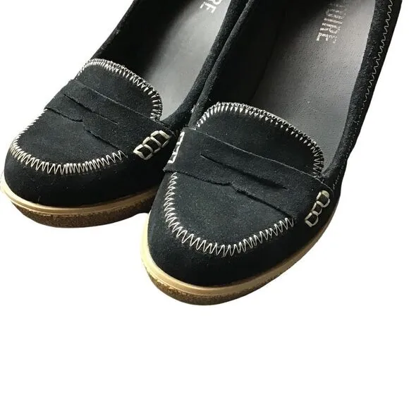La Victoire Neala Suede Loafer Wedge Shoes