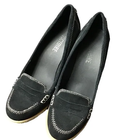 La Victoire Neala Suede Loafer Wedge Shoes