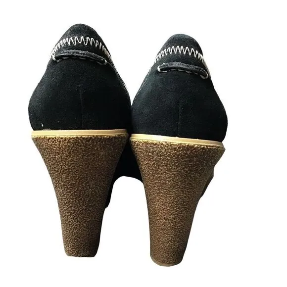 La Victoire Neala Suede Loafer Wedge Shoes
