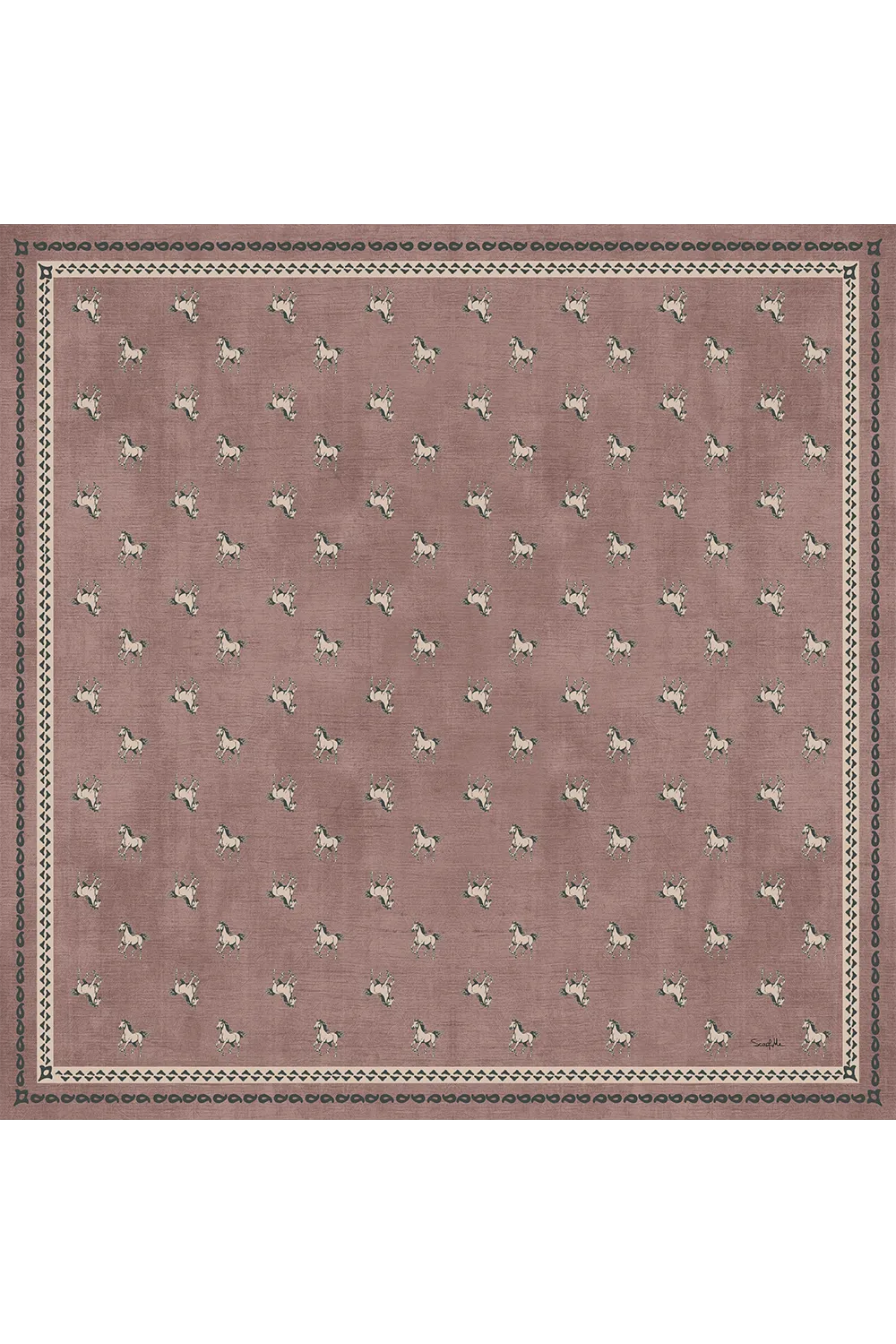 Lenço Gravataria cavalo em cetim de poliéster | 50x50cm
