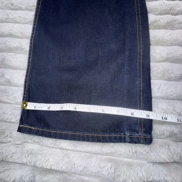 Levi's 514‎ Straight Wide Leg Jeans 38x32 Midnight Blue Denim Faux Flap Pockets