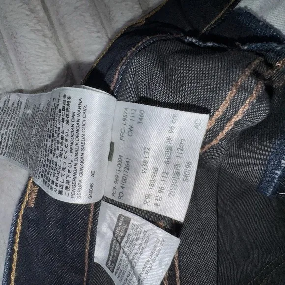 Levi's 514‎ Straight Wide Leg Jeans 38x32 Midnight Blue Denim Faux Flap Pockets
