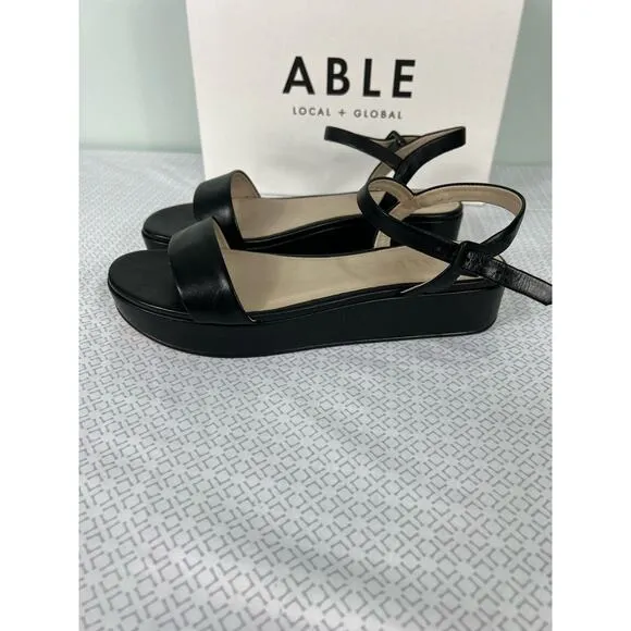 Like New Able Black Larissa Platform Sandals