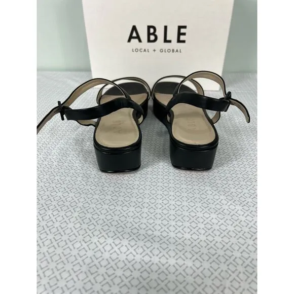 Like New Able Black Larissa Platform Sandals