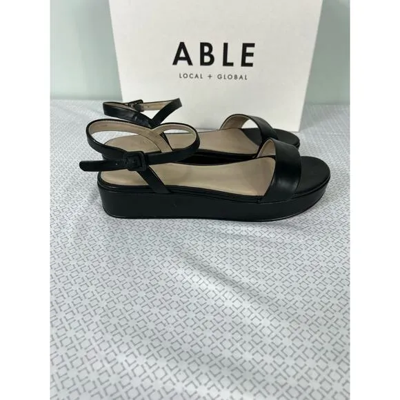 Like New Able Black Larissa Platform Sandals