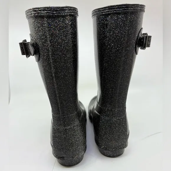 Like new black glitter Hunter Woman/Big Girl (starcloud) size 5