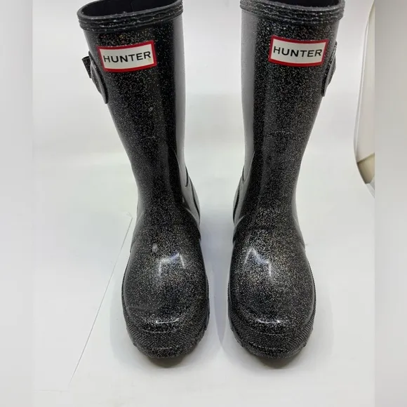 Like new black glitter Hunter Woman/Big Girl (starcloud) size 5