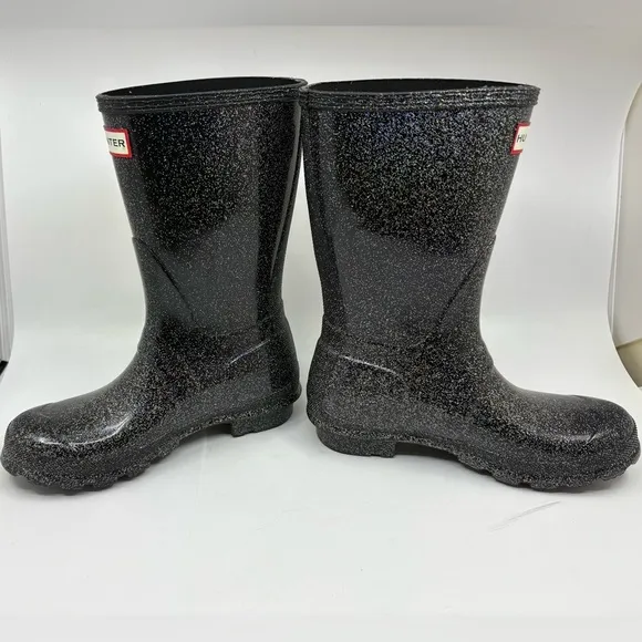 Like new black glitter Hunter Woman/Big Girl (starcloud) size 5