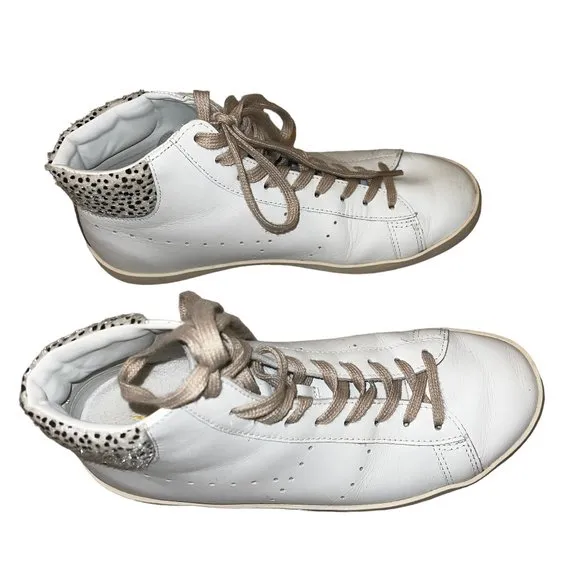 Like new GOLA Nova High Safari White Cheetah High Top Shoes Size 8