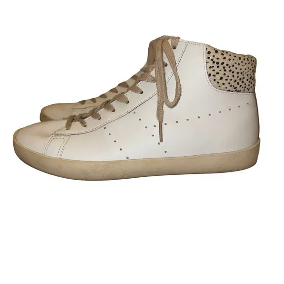 Like new GOLA Nova High Safari White Cheetah High Top Shoes Size 8