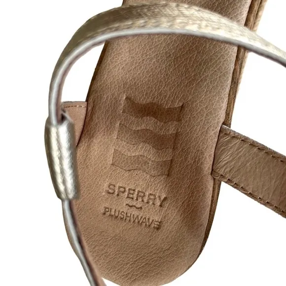 LIKE New Sperry Leather Wedge Sandals