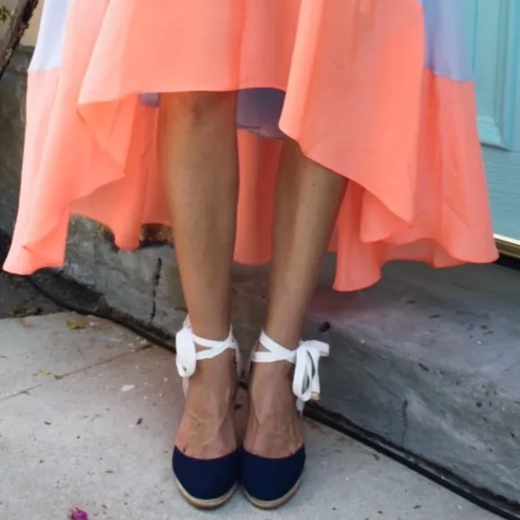 LILLY PULITZER Kate Espadrille Wedge Sandals - Size 6.5 - Navy - Summer Shoes