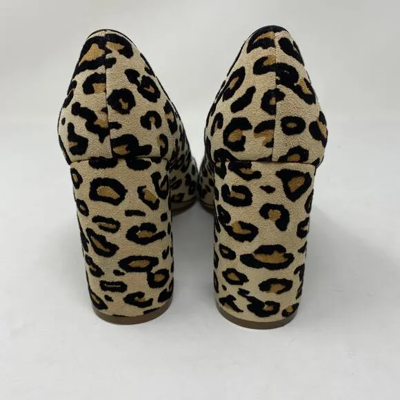 Linea Paolo Women's Size 7 Pumps Leopard Print Chunky Heels