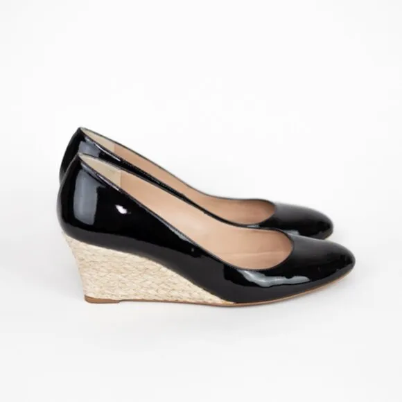 L.K. Bennett Black Patent Leather Wedge Pumps Size 9 EUR 39