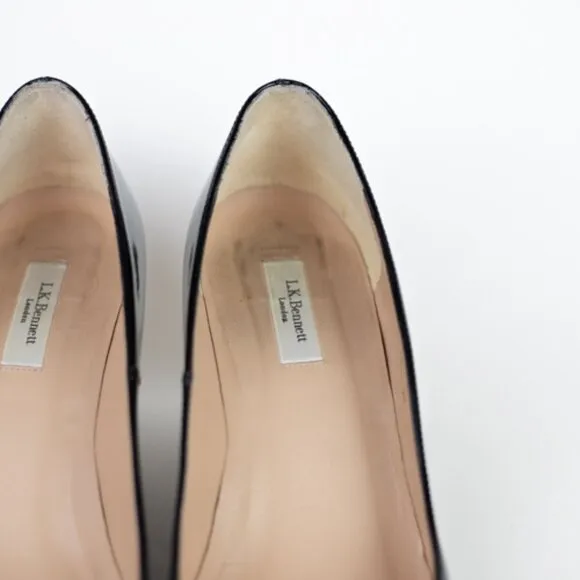 L.K. Bennett Black Patent Leather Wedge Pumps Size 9 EUR 39