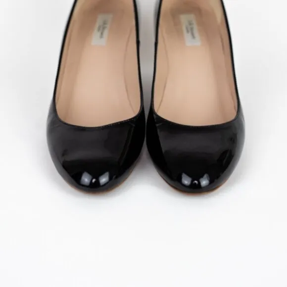 L.K. Bennett Black Patent Leather Wedge Pumps Size 9 EUR 39