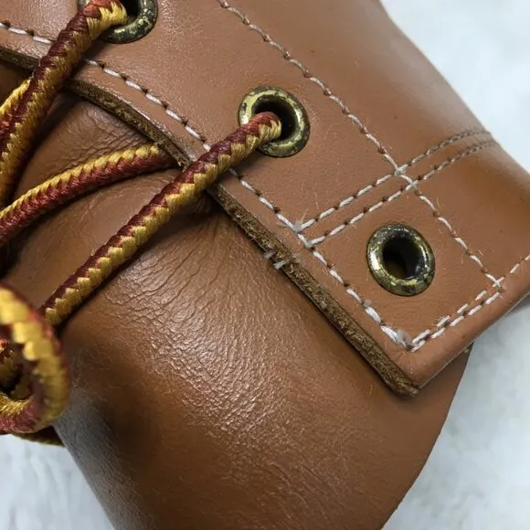 L.L. Bean Boots Men's Duck Boots Lace up Size 8 Leather Brown and Blue
