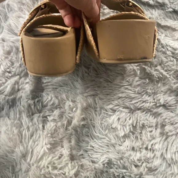 Loeffler randall Theo tan two band sandals 7.5
