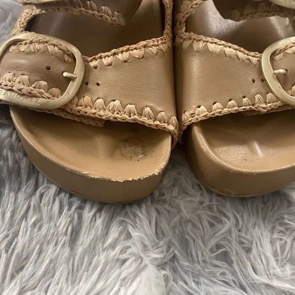 Loeffler randall Theo tan two band sandals 7.5