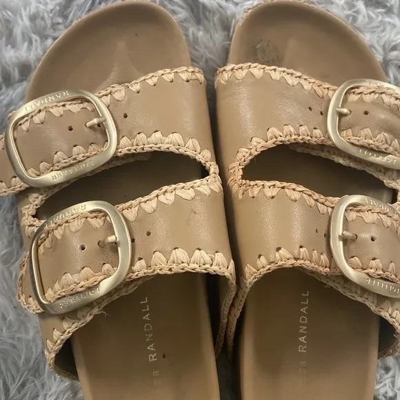 Loeffler randall Theo tan two band sandals 7.5