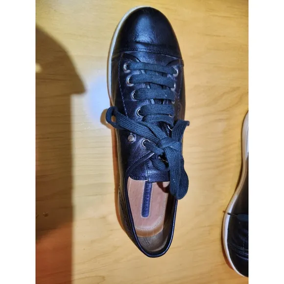 Longchamp Le Pliage Black Leather Sneakers EU 40 US 9.5-10 Designer Shoes rare