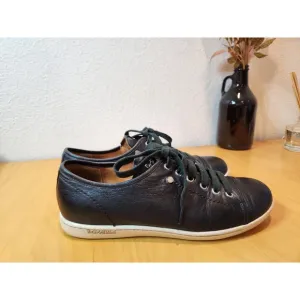 Longchamp Le Pliage Black Leather Sneakers EU 40 US 9.5-10 Designer Shoes rare