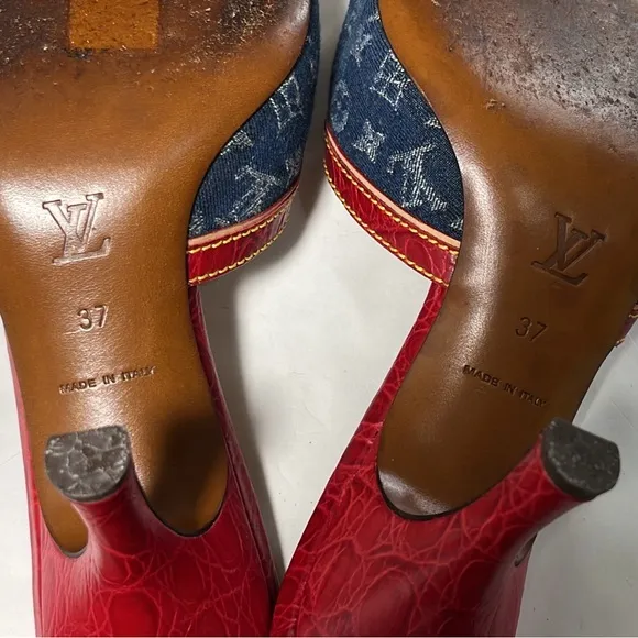 Louis Vuitton Red and Blue Heels