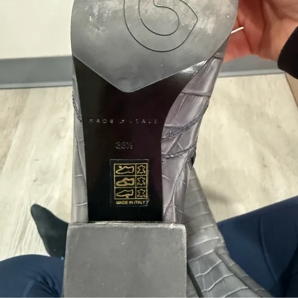 M. Gemi Boots The Corsa Alto Knee Height in Grey Crocodile