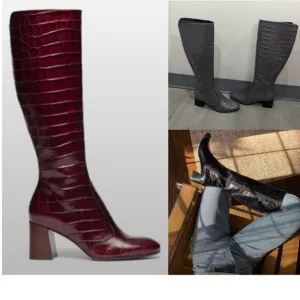 M. Gemi Boots The Corsa Alto Knee Height in Grey Crocodile