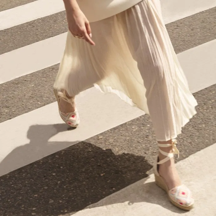 Macarena YUNE Platform Espadrilles in Ecru