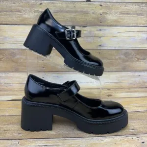 Madden Girl MARY JANES BLACK  6 M Thunderr Buckle Chunky‎ Heels Platform Goth