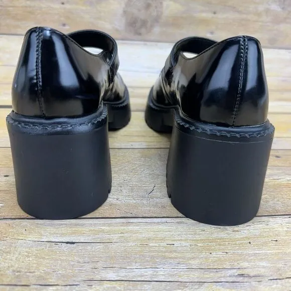Madden Girl MARY JANES BLACK  6 M Thunderr Buckle Chunky‎ Heels Platform Goth