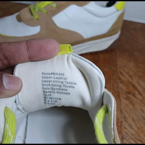 Madewell Kickoff Trainers Leather Suede Lime Shoes Size M 9M / W11M (79 box 10)