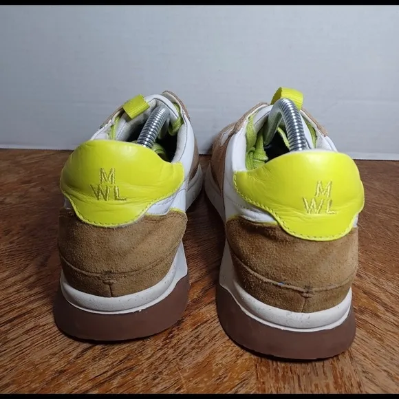 Madewell Kickoff Trainers Leather Suede Lime Shoes Size M 9M / W11M (79 box 10)