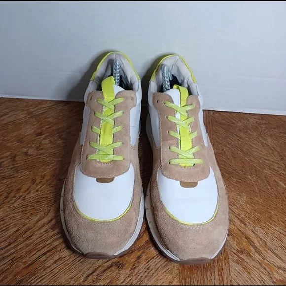 Madewell Kickoff Trainers Leather Suede Lime Shoes Size M 9M / W11M (79 box 10)