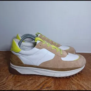 Madewell Kickoff Trainers Leather Suede Lime Shoes Size M 9M / W11M (79 box 10)