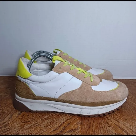 Madewell Kickoff Trainers Leather Suede Lime Shoes Size M 9M / W11M (79 box 10)