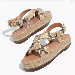 Madewell ‘ Malia’ Leather Espadrilles Sandals