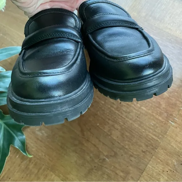 Madewell The Bradley Lugsole Loafer in Black Leather size 7