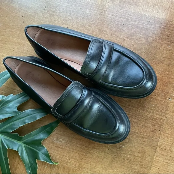 Madewell The Bradley Lugsole Loafer in Black Leather size 7