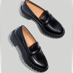 Madewell The Bradley Lugsole Loafer in Black Leather size 7