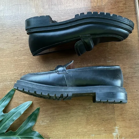 Madewell The Bradley Lugsole Loafer in Black Leather size 7