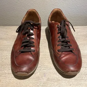 MAGNANNI Chaz Brown Cognac Leather Sneaker Size 12 M 19816 Made in Portugal