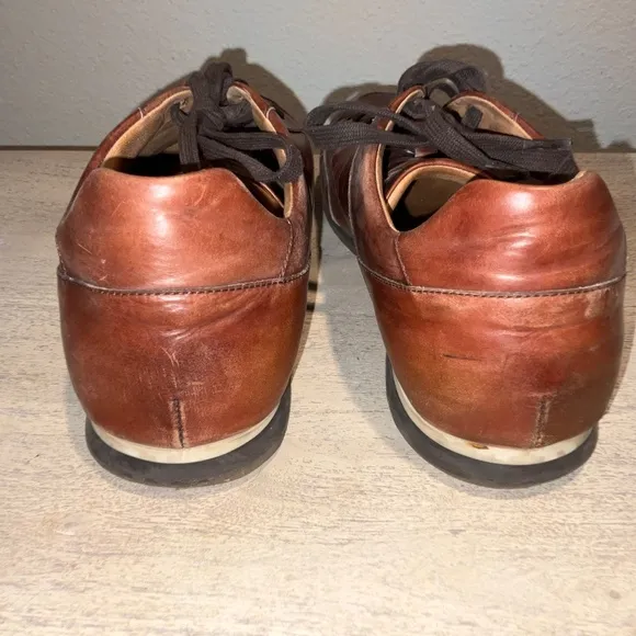 MAGNANNI Chaz Brown Cognac Leather Sneaker Size 12 M 19816 Made in Portugal