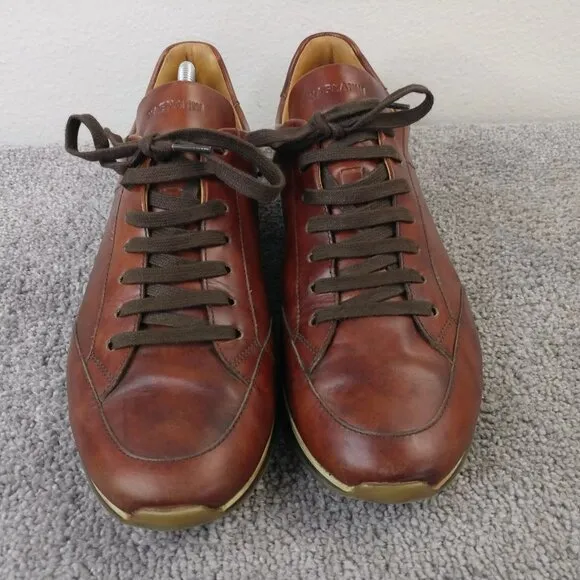 Magnanni Chaz Mens Size 10 Shoes Brown Leather Sneakers 19816 Portugal Lace Up