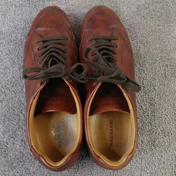 Magnanni Chaz Mens Size 10 Shoes Brown Leather Sneakers 19816 Portugal Lace Up