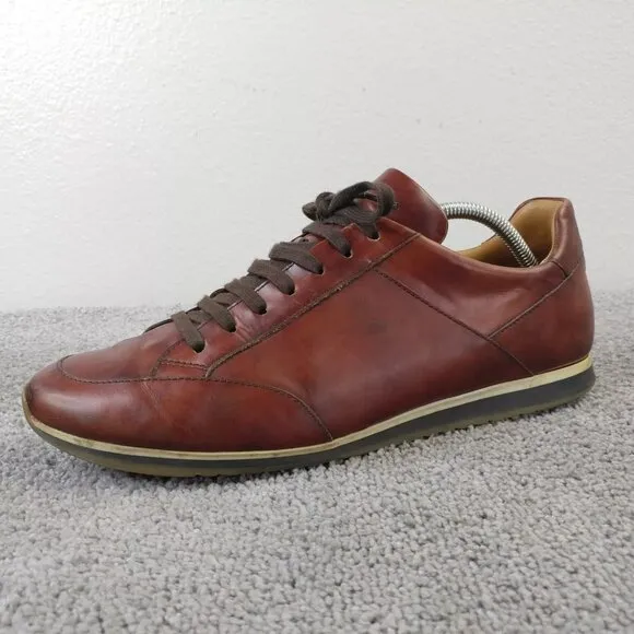 Magnanni Chaz Mens Size 10 Shoes Brown Leather Sneakers 19816 Portugal Lace Up