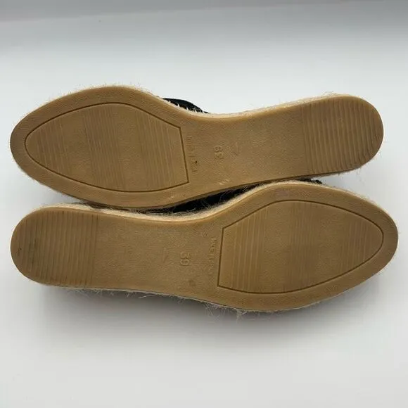 Manebí Knot Platform Suede Jute Sandals Black  Size 39