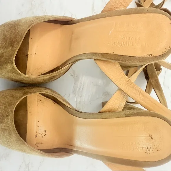 MANEBI Bellini Tie-Up Suede Platform Sandals