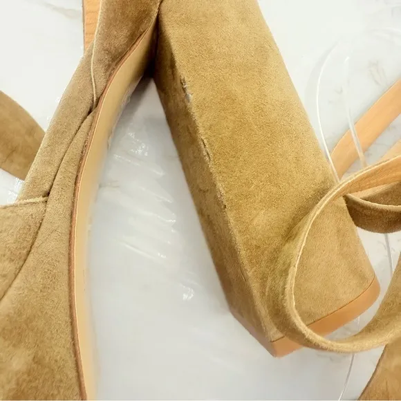 MANEBI Bellini Tie-Up Suede Platform Sandals